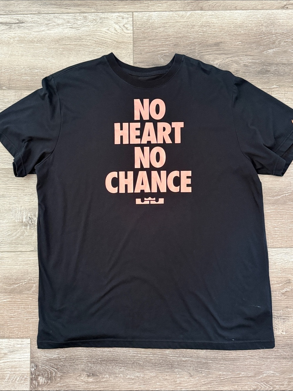 Nike DRI FIT Black Tee 'NO HEART NO CHANCE' Graphic